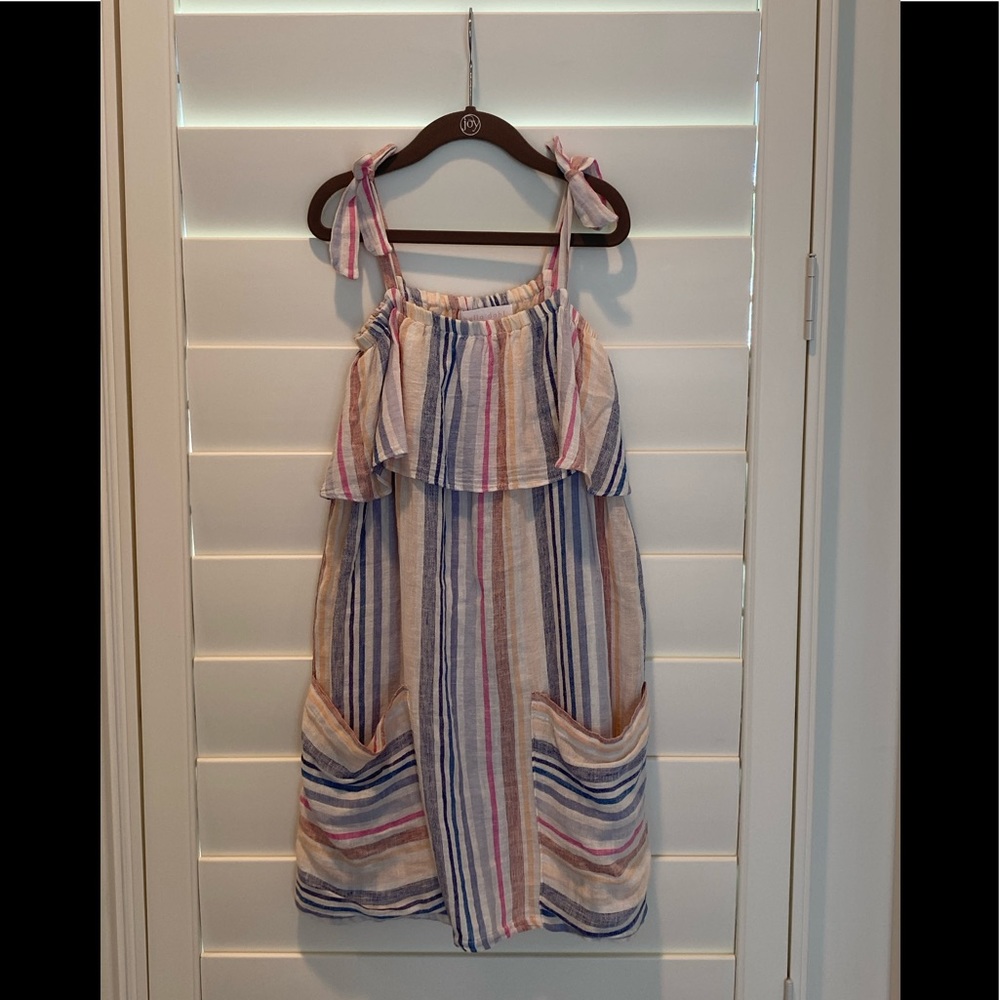 Bella Dahl Girl Ibiza Striped Ruffle Sundress
